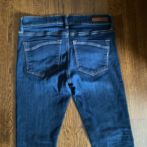 Express Mid Rise Dark Wash Skinny Jean Leggings 0 - Picture 8 of 12